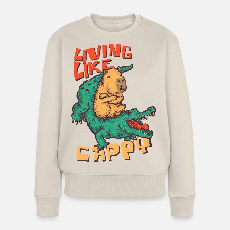 Vivre comme un Cappy - Cappybara Ride Crocodille Pull Premium bio Femme