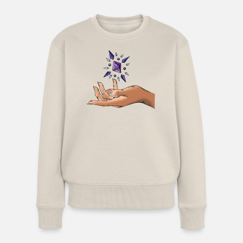 Crystal witch - Frauen Premium Bio Pullover - Beige