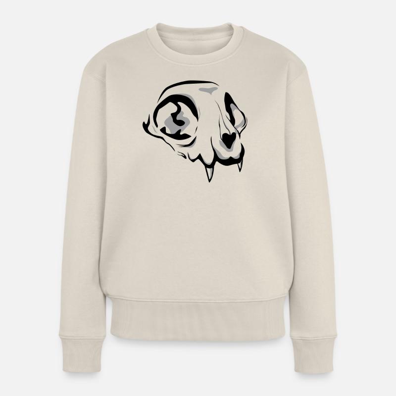 Katzenschädel Frauen Premium Bio Pullover