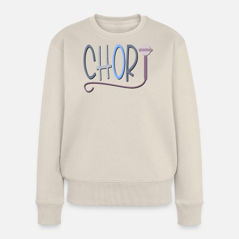 CHOR MIKROFON - HOBBY SINGEN - Frauen Premium Bio Pullover - Beige