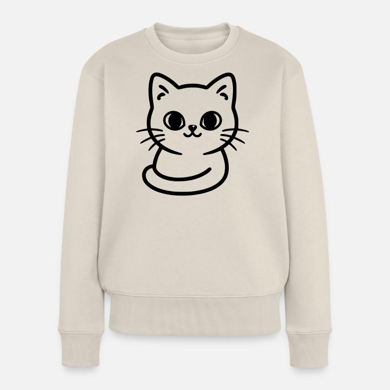 chaton mignon - chat adorable - silhouette Pull Premium bio Femme