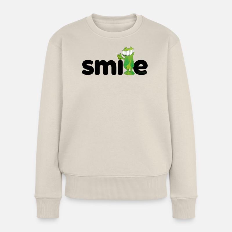 Janosch Günter Kastenfrosch Smile-Design Frauen Premium Bio Pullover
