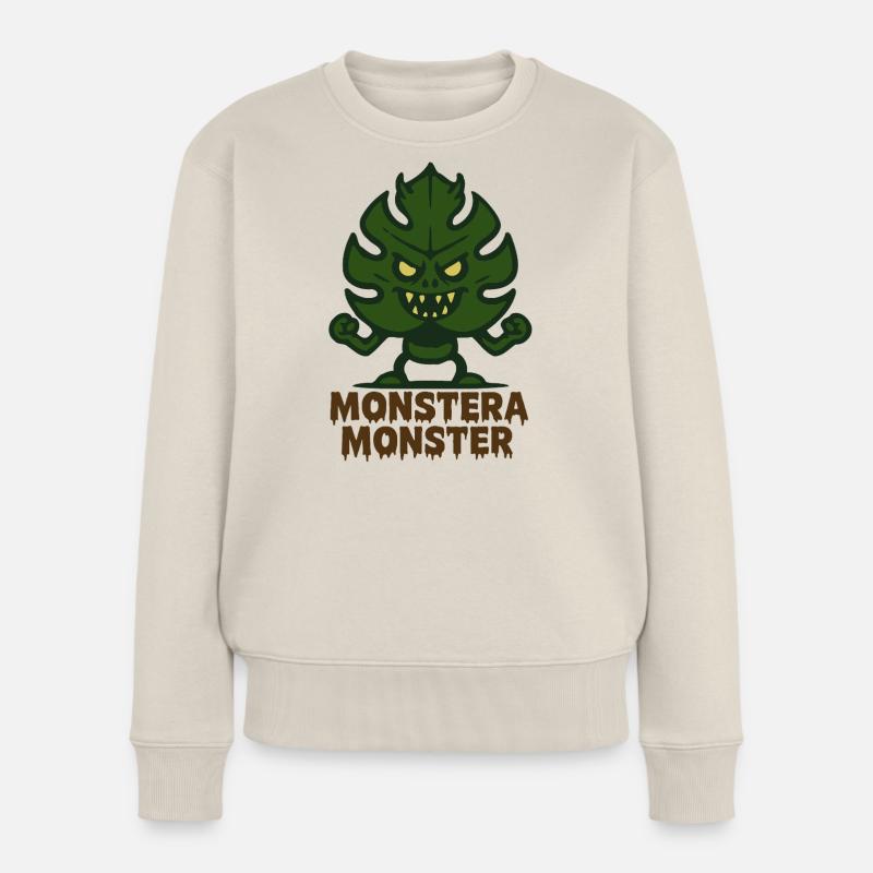 Monstera Monster - Pull Premium bio Femme - beige