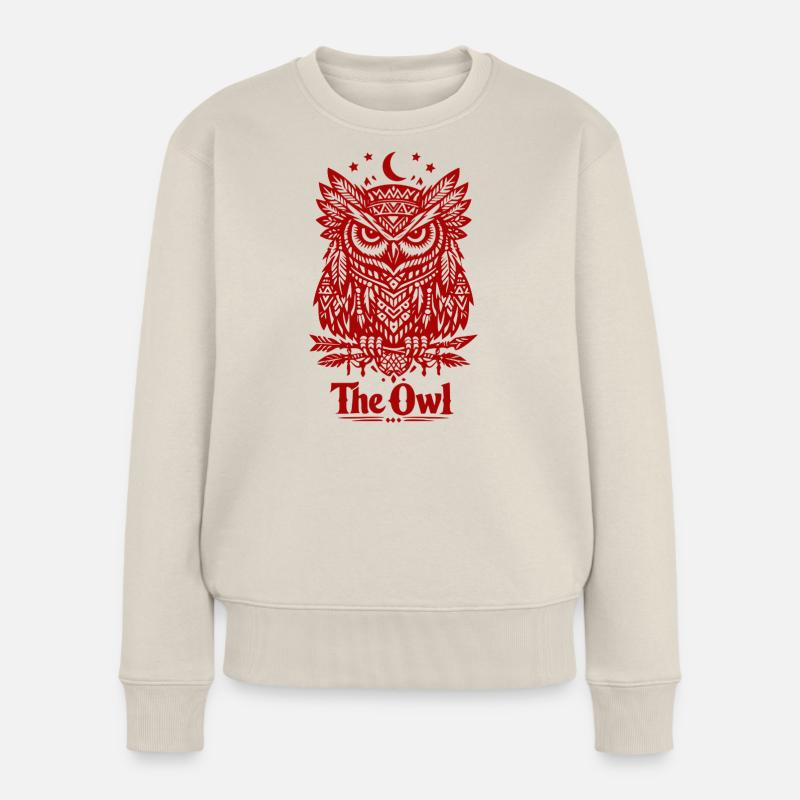 The Owl - Frauen Premium Bio Pullover - Beige