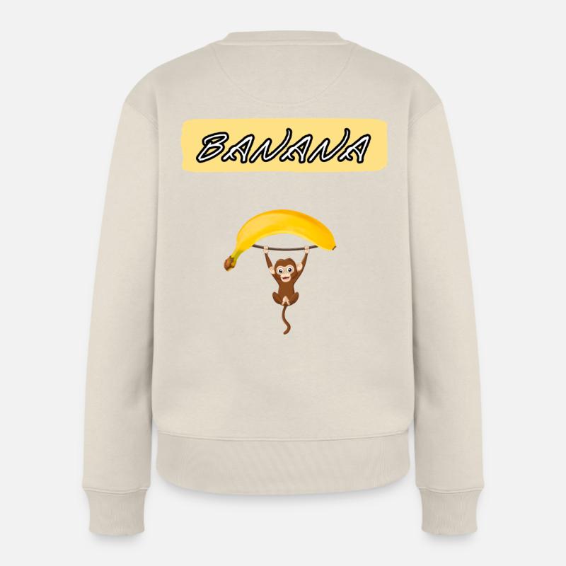 banana ape - Frauen Premium Bio Pullover - Beige