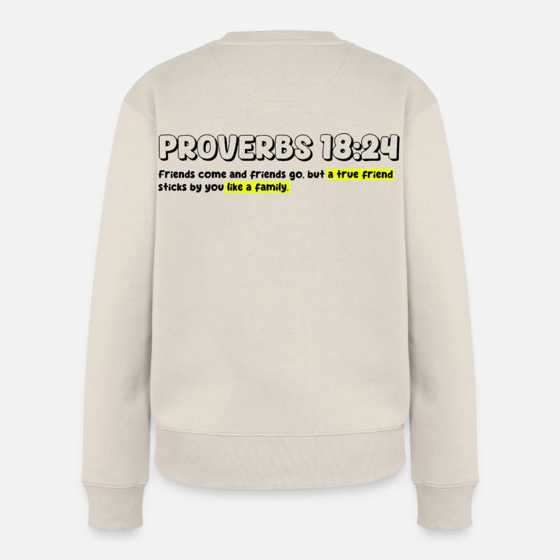 Lebendiges abstraktes christliches Design - Frauen Premium Bio Pullover - Beige