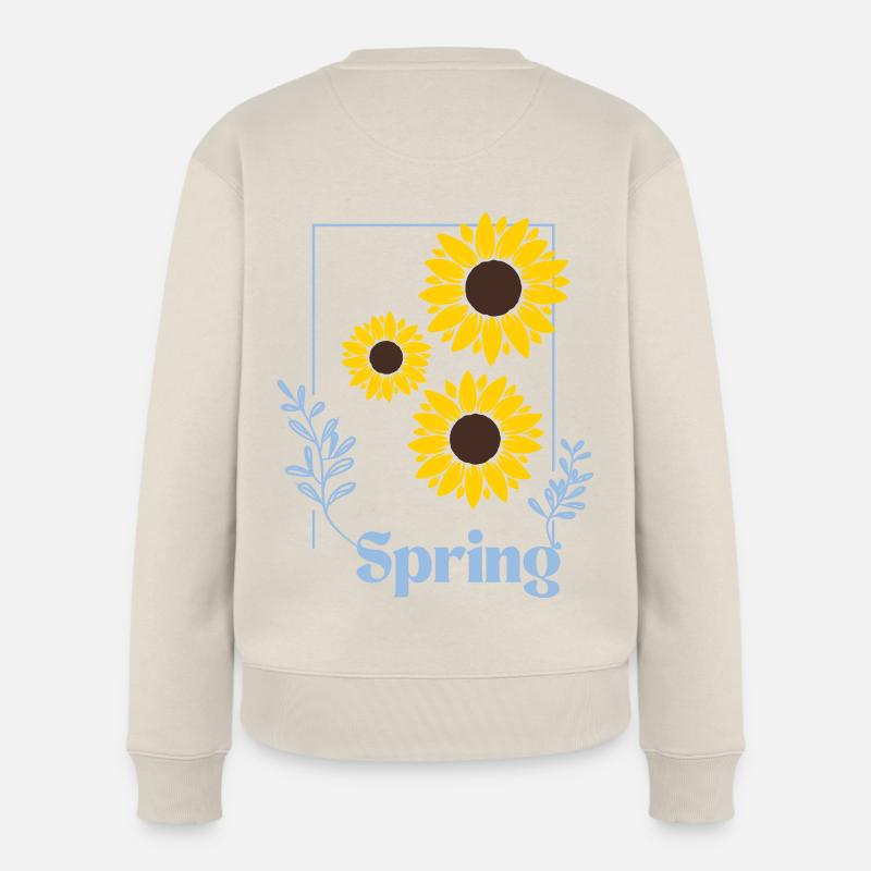 Spring Sonnenblumen Shirt - Frauen Premium Bio Pullover - Beige