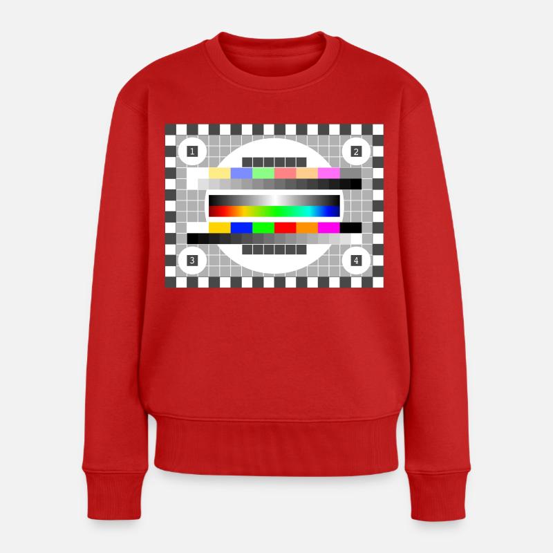 testbild Farben Muster TV Retro stylish verlauf 80 - Frauen Premium Bio Pullover - Rot