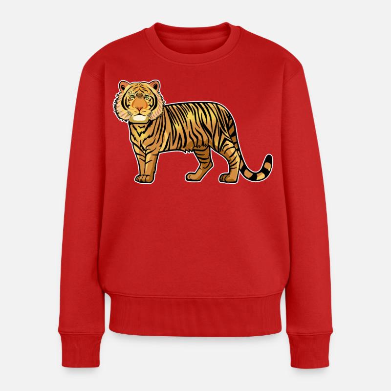 Ein Tiger - Frauen Premium Bio Pullover - Rot