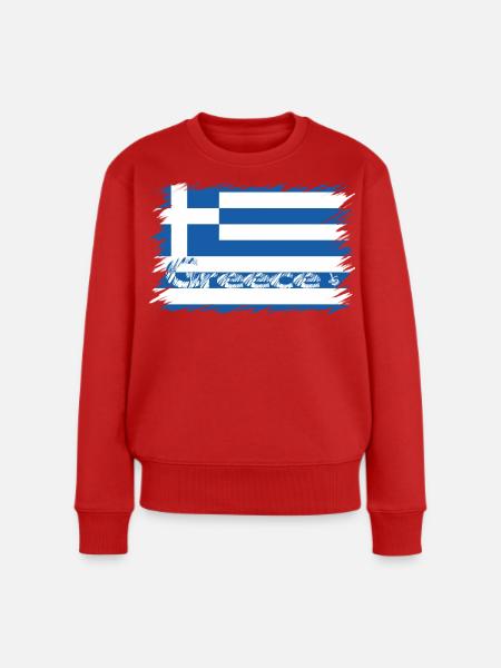 Griechenland - Frauen Premium Bio Pullover - Rot