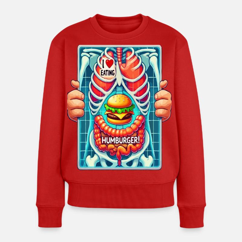 Ich liebe Hamburger - Frauen Premium Bio Pullover - Rot