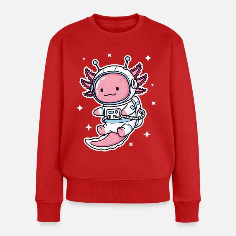 Astronaute axolotl - Pull Premium bio Femme - rouge