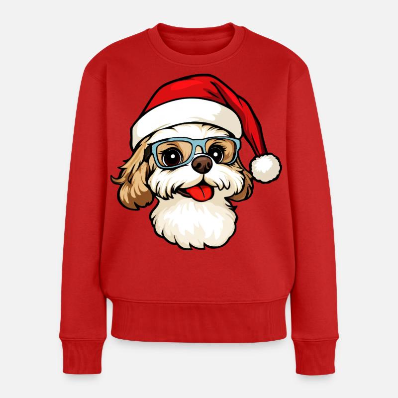 Hunde Weihnachten - Frauen Premium Bio Pullover - Rot