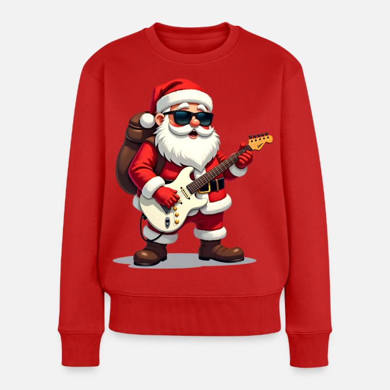 Weihnachtsrock-Santa - Frauen Premium Bio Pullover - Rot