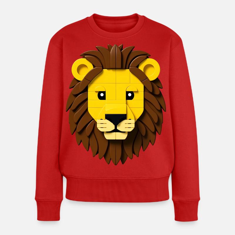 LION TOY – Baby & Kinder - Frauen Premium Bio Pullover - Rot