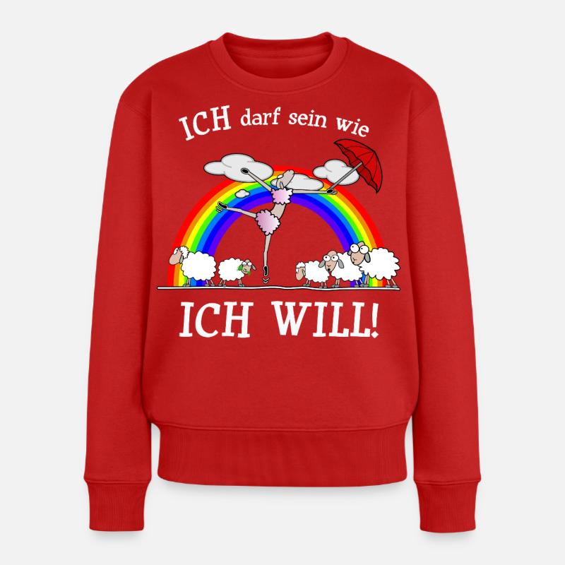 Ich darf sein wie ich will - Frauen Premium Bio Pullover - Rot