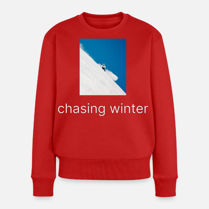 À la poursuite de l’hiver - Pull Premium bio Femme - rouge