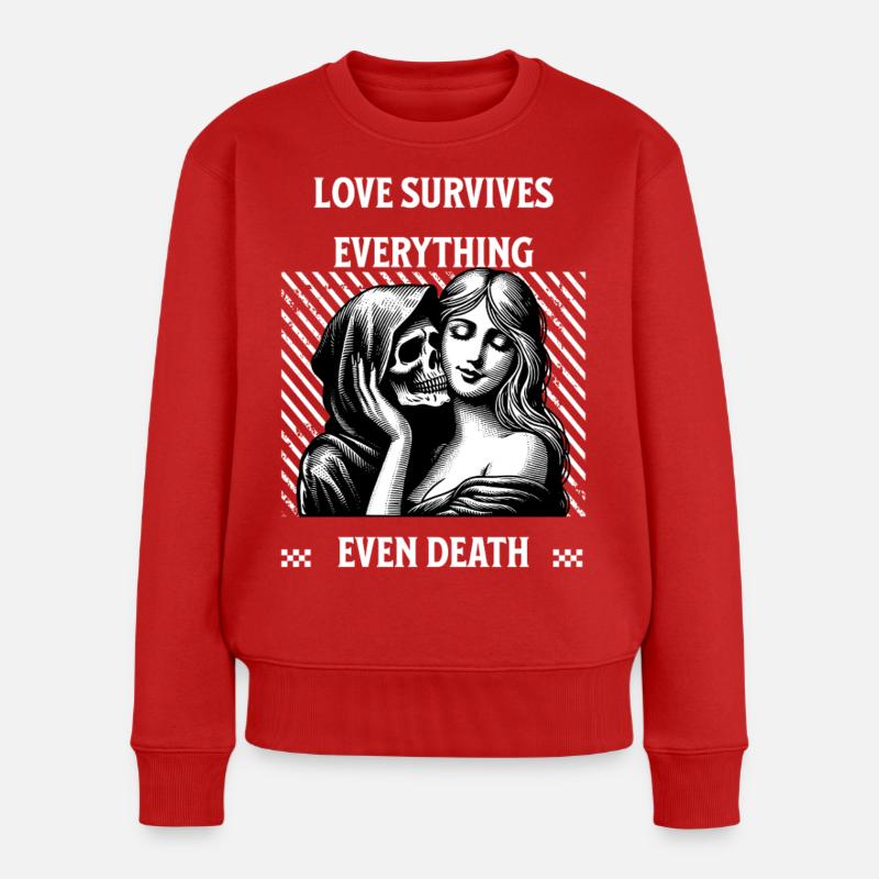 L’amour survit à tout jusqu’à la mort - Pull Premium bio Femme - rouge