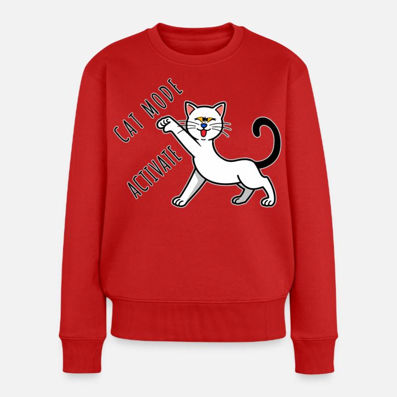 Cat Mode Activate - Women's Premium Organic Jumper - red