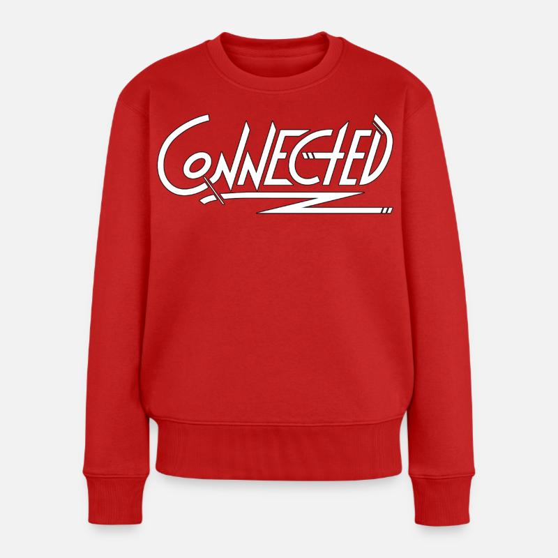 Connected_white_simple - Women's Premium Organic Jumper - red
