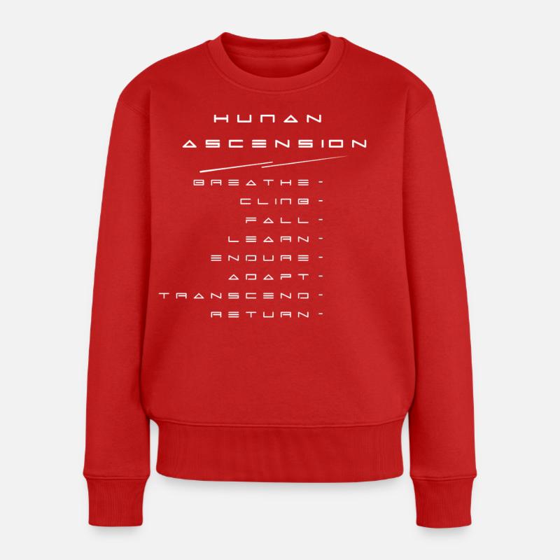 Menschlicher Aufstieg - Frauen Premium Bio Pullover - Rot