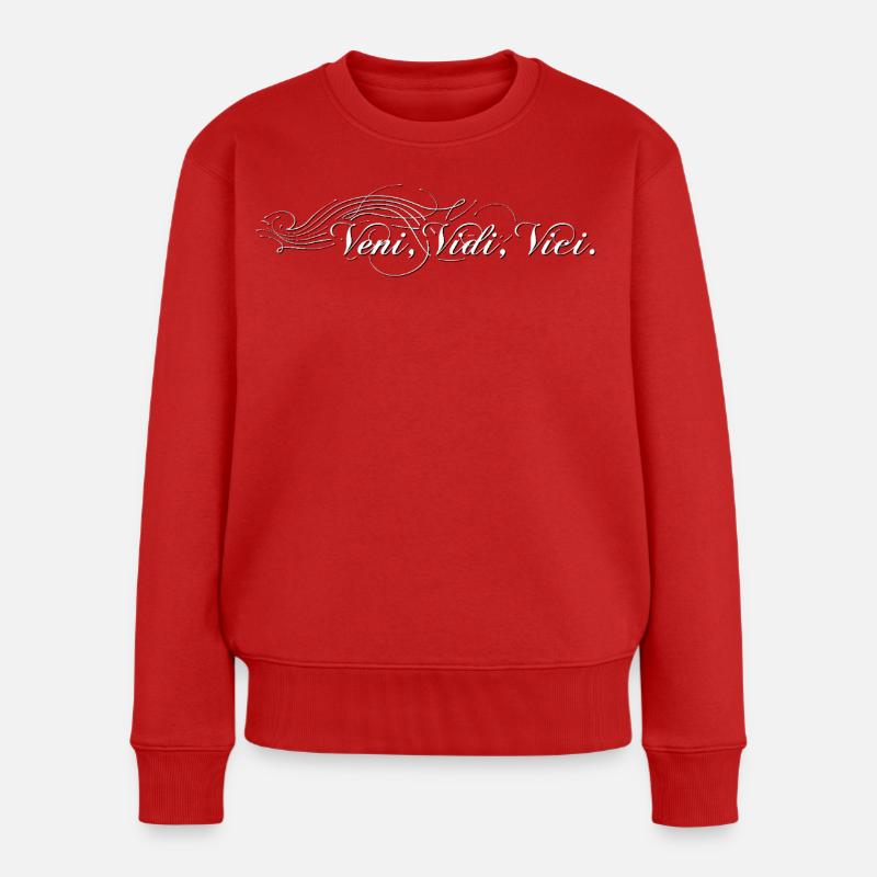 Veni vidi vici verziert - shaded - Frauen Premium Bio Pullover - Rot