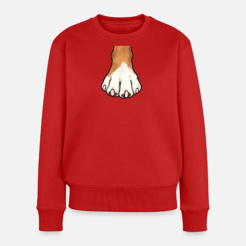 Illustration d’empreintes de patte - Pull Premium bio Femme - rouge