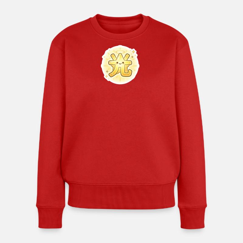 光, Hikari, Licht - Frauen Premium Bio Pullover - Rot
