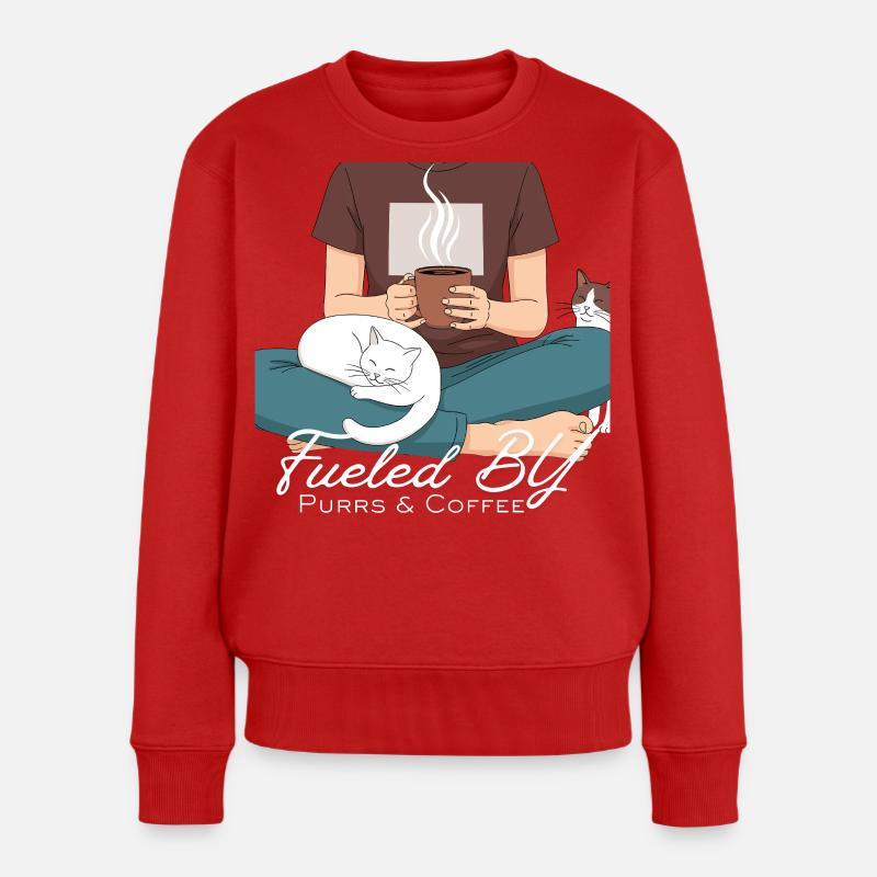Chaleur Café und Purrs - Frauen Premium Bio Pullover - Rot