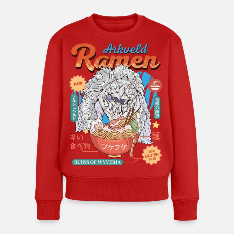 Ramen monstre - Pull Premium bio Femme - rouge