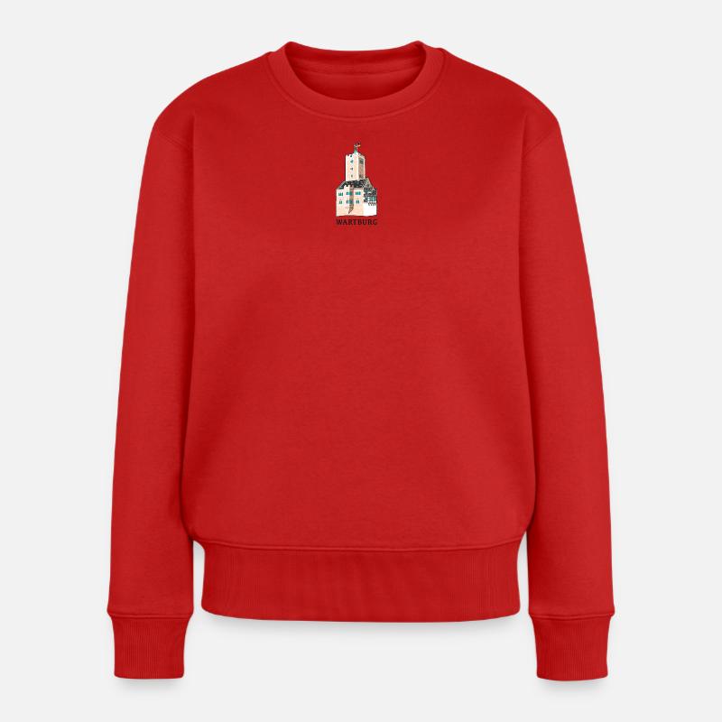 Wartburg bei Eisenach, Thüringen - Frauen Premium Bio Pullover - Rot