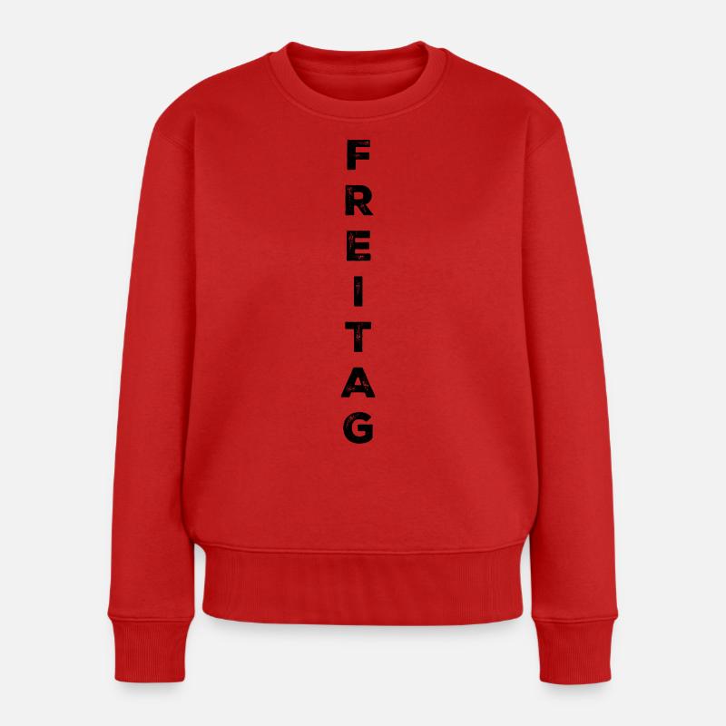 Freitag - schwarz - Frauen Premium Bio Pullover - Rot