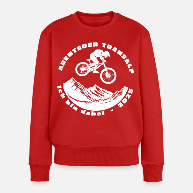 Abenteuer Transalp - Ich bin dabei - 2025 Fahrrad - Frauen Premium Bio Pullover - Rot