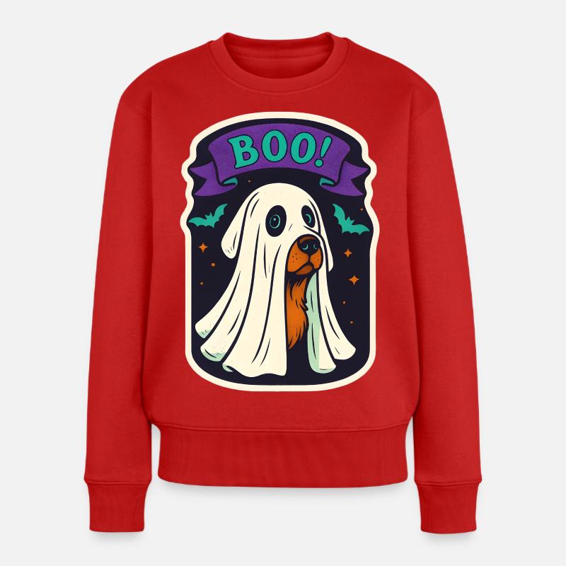 Boo! - Frauen Premium Bio Pullover - Rot