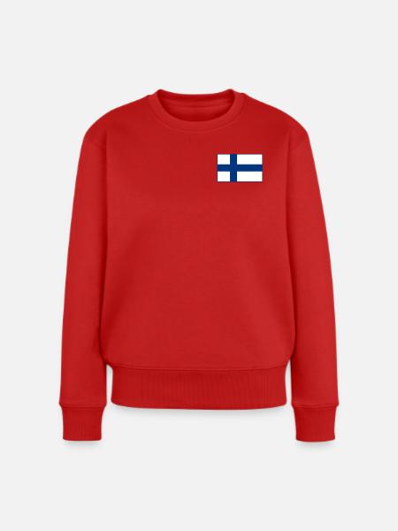 Finnland Flagge - Frauen Premium Bio Pullover - Rot