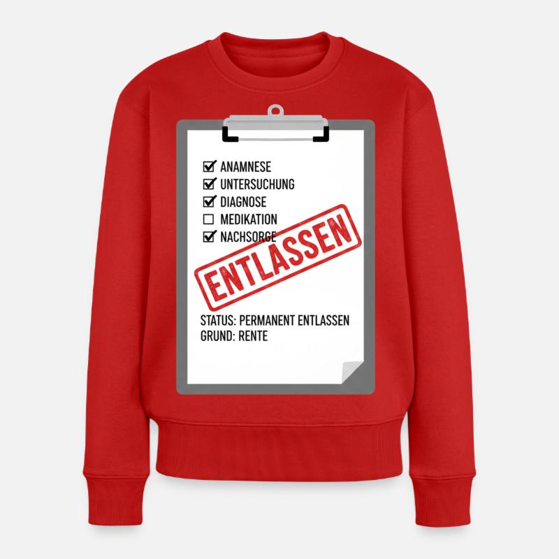 Entlassung Pflege Satire - Frauen Premium Bio Pullover - Rot