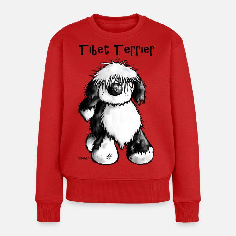 Süßer Tibet Terrier - Frauen Premium Bio Pullover - Rot