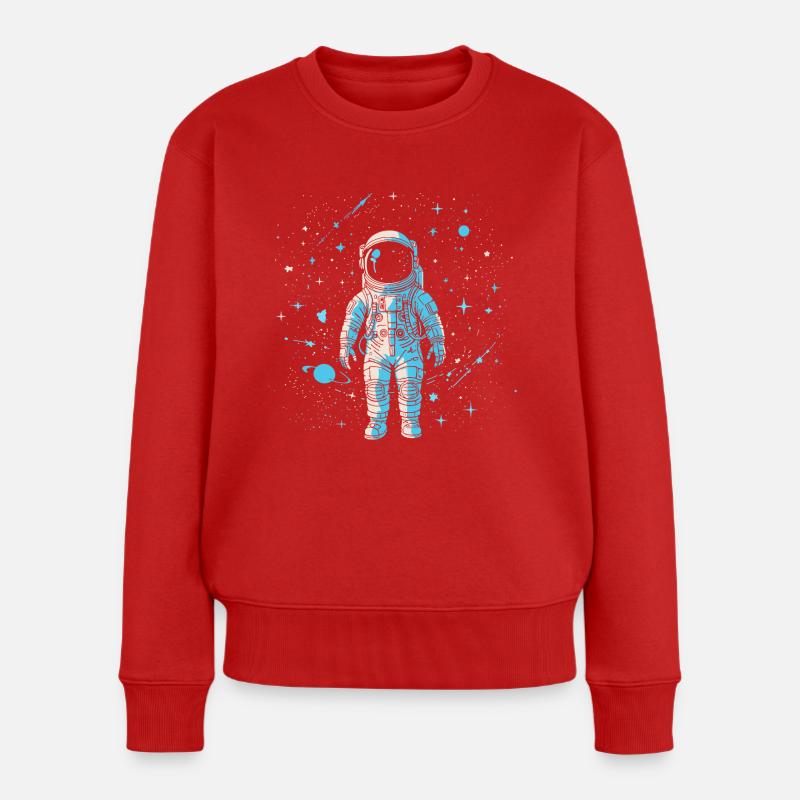 Astronaut - Frauen Premium Bio Pullover - Rot
