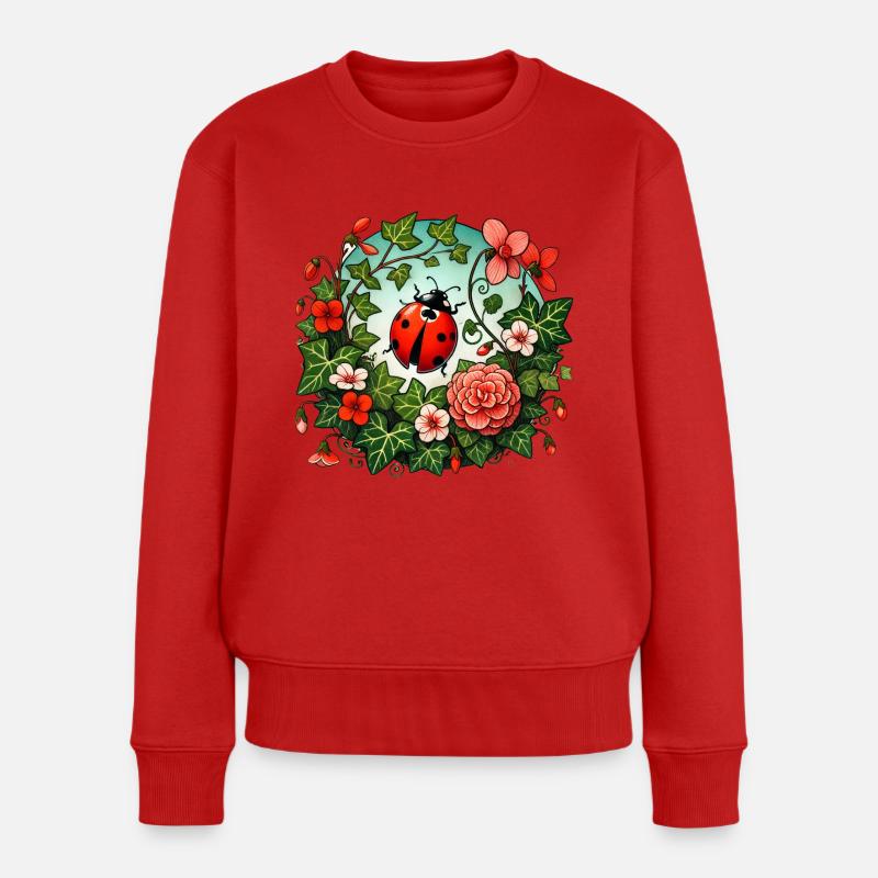 Marienkäfer - Frauen Premium Bio Pullover - Rot