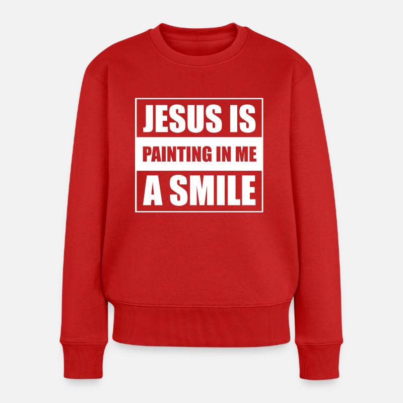 Christliche Sprüche - Frauen Premium Bio Pullover - Rot