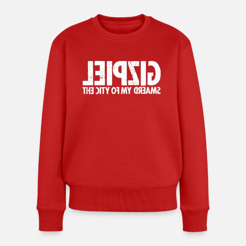 Leipzig (white oldstyle) - Frauen Premium Bio Pullover - Rot