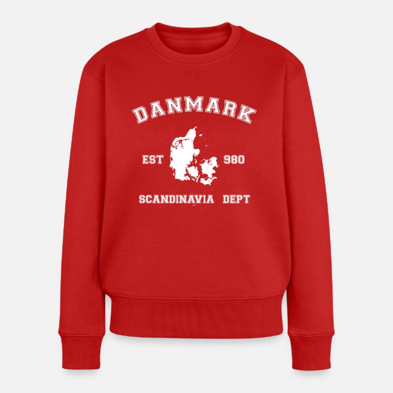 Danmark - Frauen Premium Bio Pullover - Rot