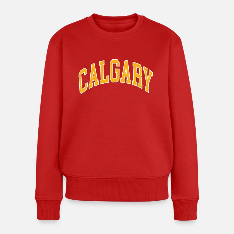 Calgary - Frauen Premium Bio Pullover - Rot