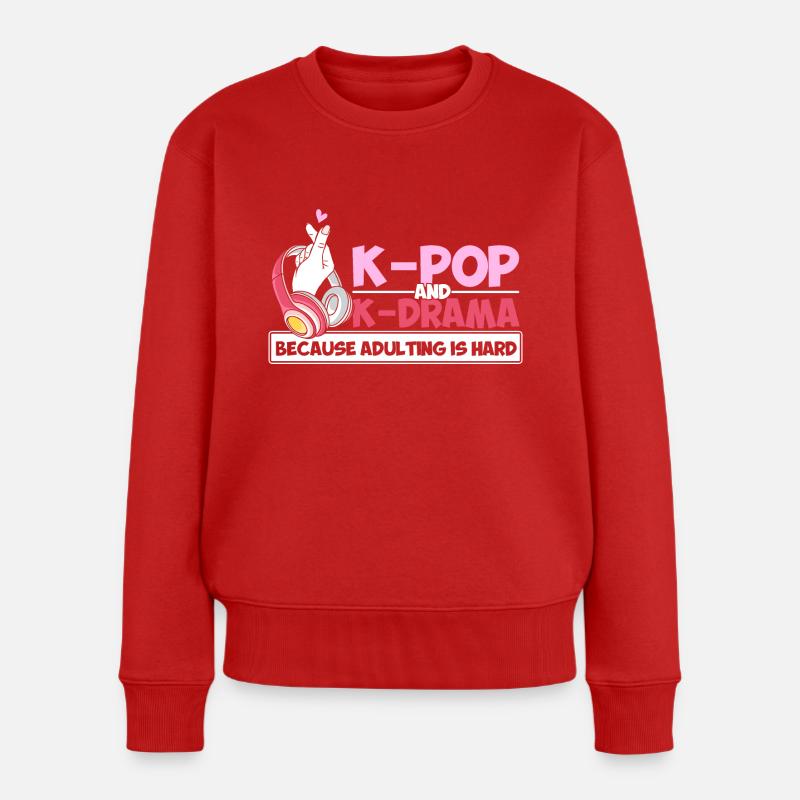 K-Pop K-Pop Merchandise K-Pop Fan Geschenk - Frauen Premium Bio Pullover - Rot