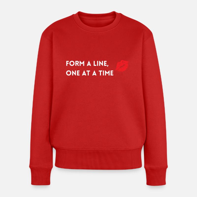Eine Linie bilden - Frauen Premium Bio Pullover - Rot
