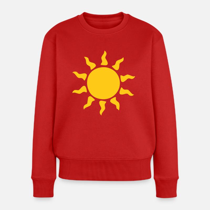 Sonne - Frauen Premium Bio Pullover - Rot