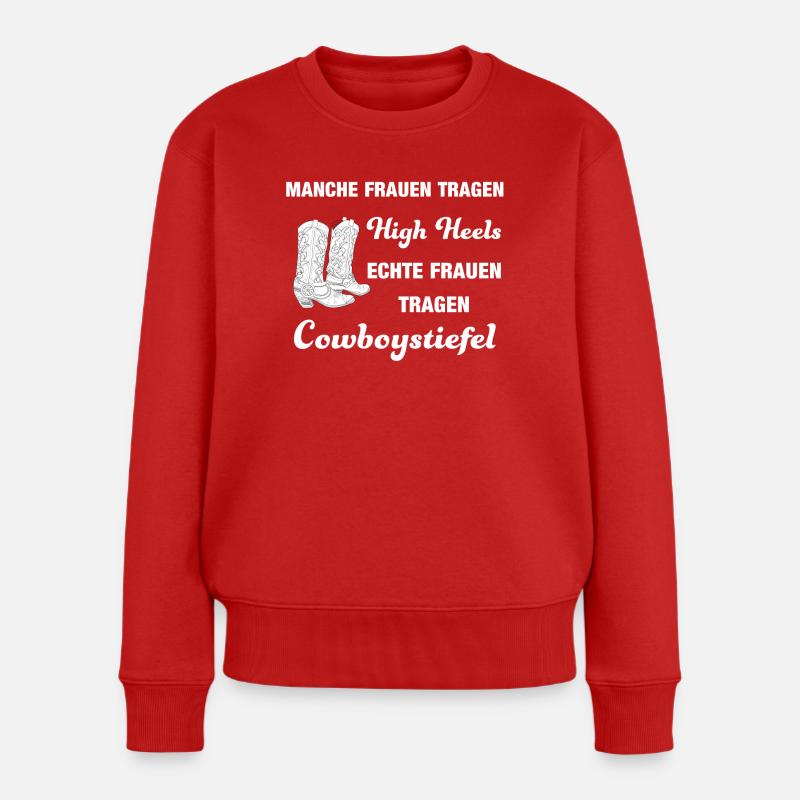 Cooles Line Dance Sprüche Shirt mit High Heels - Frauen Premium Bio Pullover - Rot