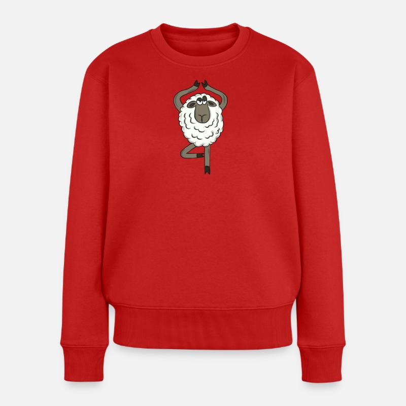 Animaux drôles - moutons - Pull Premium bio Femme - rouge