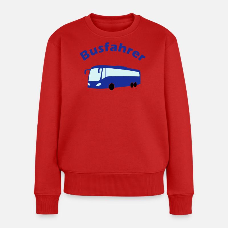 Busfahrer Design - Frauen Premium Bio Pullover - Rot