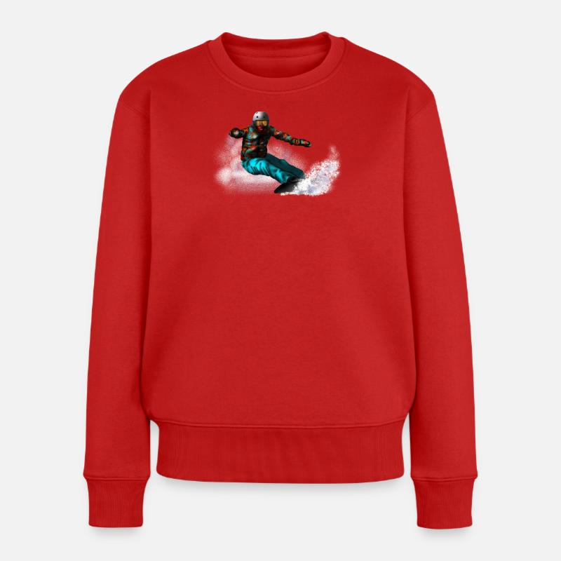 Snowboarding - Frauen Premium Bio Pullover - Rot